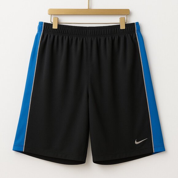 NIKE Boys Dri Fit Sport Shorts 10-11 Years Medium Black/Blue Colourblock - Picture 2 of 4